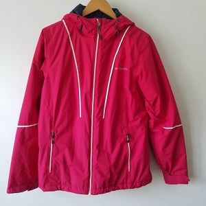 Columbia Pink Hooded Full Zip Longsleeve Winter Jacket Size Large